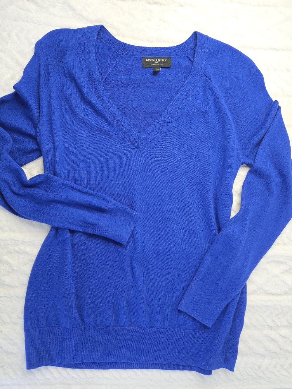 Banana Republic Forever Sweater Blue V-neck Long Sleeve Pullover Preppy M